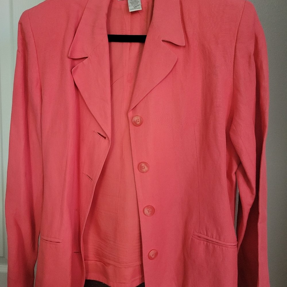 Casual Corner Coral Button-Front Jacket